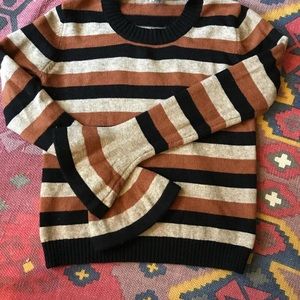 Anthropologie Harlyn Striped Bell Sleeve Sweater